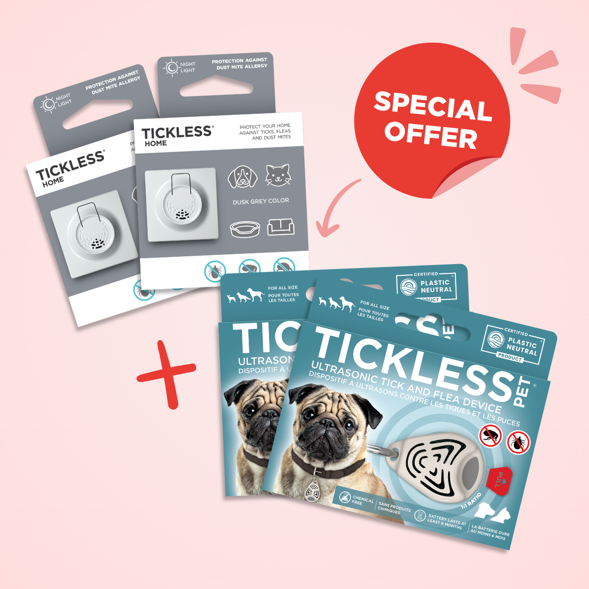TicklessUSA ultrasonic tick and flea device grey-beige Perfect Protection Offer - 2 Tickless Home + 2 Tickless Pet sonicguard SonicGuard sonicguardusa SonicGuardUSA tick repeller ultrasonic Tickless TicklessUSA tick and flea repellent safe