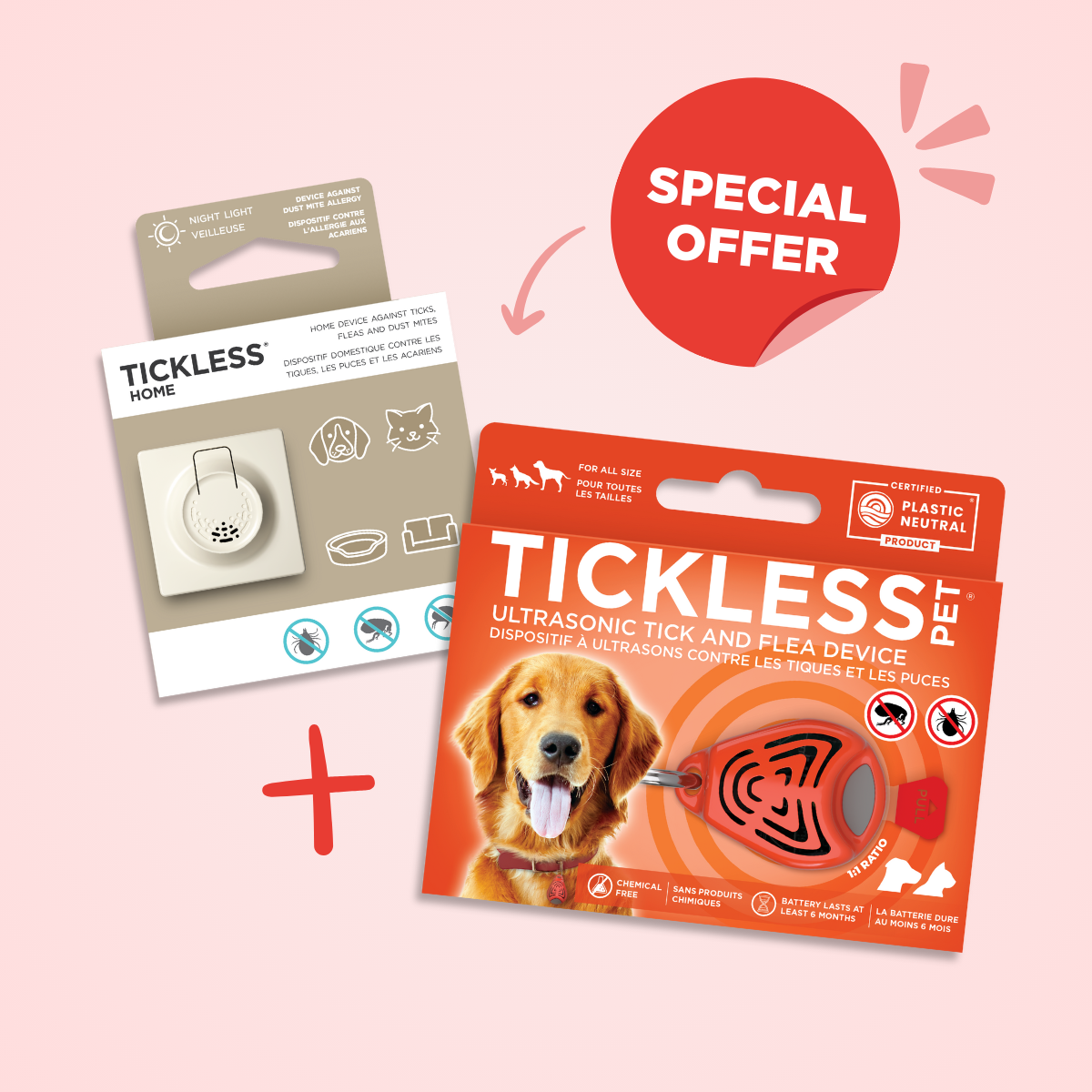 TicklessUSA ultrasonic tick and flea device orange Perfect Protection Duo - 1 Tickless Home + 1 Tickless Pet sonicguard SonicGuard sonicguardusa SonicGuardUSA tick repeller ultrasonic Tickless TicklessUSA tick and flea repellent safe