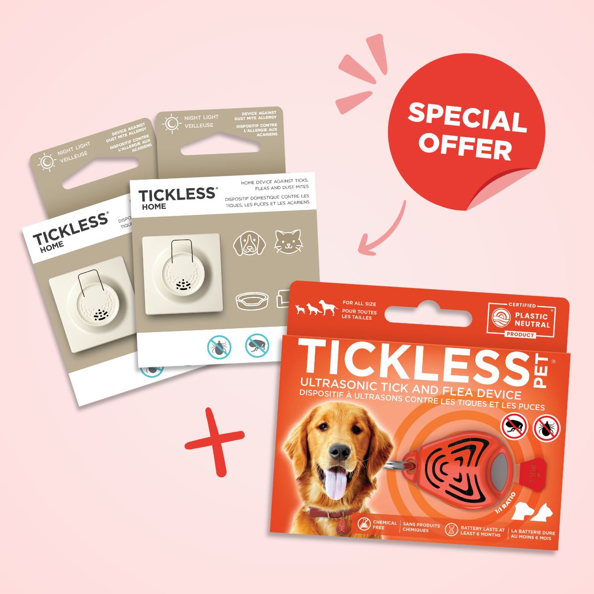 TicklessUSA ultrasonic tick and flea device orange Perfect Protection Trio - 2 Tickless Home + 1 Tickless Pet sonicguard SonicGuard sonicguardusa SonicGuardUSA tick repeller ultrasonic Tickless TicklessUSA tick and flea repellent safe