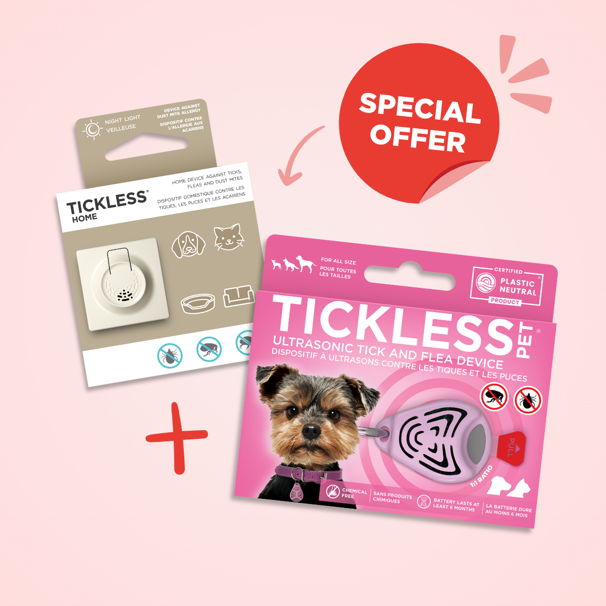 TicklessUSA ultrasonic tick and flea device pink Perfect Protection Duo - 1 Tickless Home + 1 Tickless Pet sonicguard SonicGuard sonicguardusa SonicGuardUSA tick repeller ultrasonic Tickless TicklessUSA tick and flea repellent safe