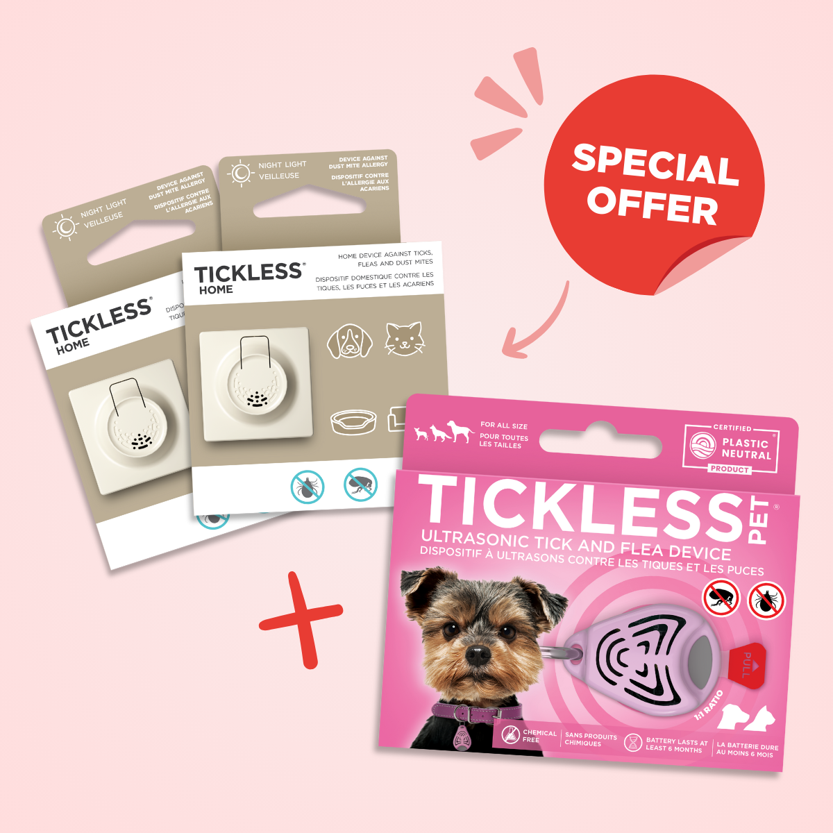 TicklessUSA ultrasonic tick and flea device pink Perfect Protection Trio - 2 Tickless Home + 1 Tickless Pet sonicguard SonicGuard sonicguardusa SonicGuardUSA tick repeller ultrasonic Tickless TicklessUSA tick and flea repellent safe