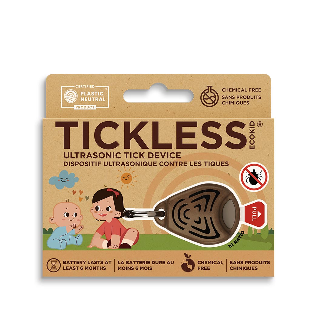 TicklessUSA EcoKid Brown TICKLESS® ECOKID - Chemical-free, ultrasonic tick device for kids in biodegradable cover sonicguard SonicGuard sonicguardusa SonicGuardUSA tick repeller ultrasonic Tickless TicklessUSA tick and flea repellent safe