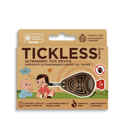TicklessUSA EcoKid Brown TICKLESS® ECOKID - Chemical-free, ultrasonic tick device for kids in biodegradable cover sonicguard SonicGuard sonicguardusa SonicGuardUSA tick repeller ultrasonic Tickless TicklessUSA tick and flea repellent safe