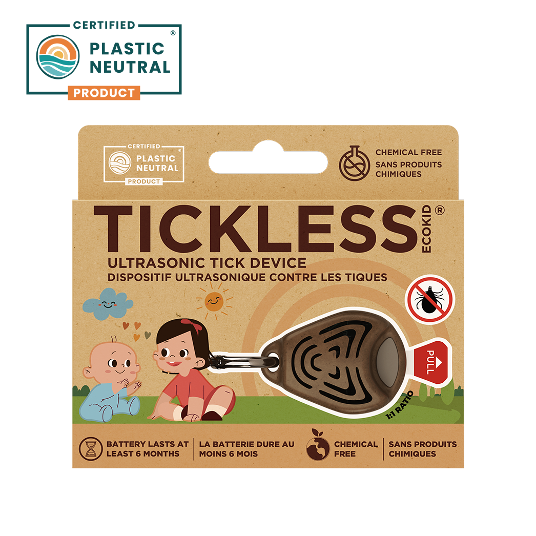 TicklessUSA EcoKid Brown TICKLESS® ECOKID - Chemical-free, ultrasonic tick device for kids in biodegradable cover sonicguard SonicGuard sonicguardusa SonicGuardUSA tick repeller ultrasonic Tickless TicklessUSA tick and flea repellent safe