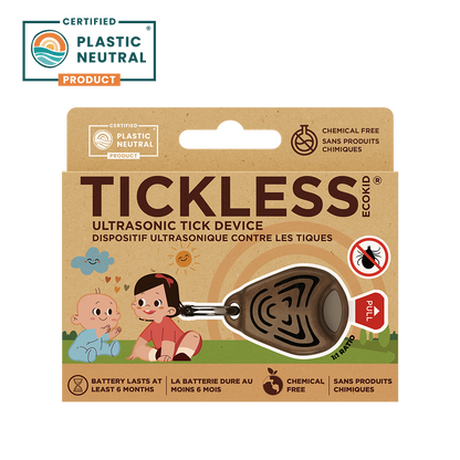 TicklessUSA EcoKid Brown TICKLESS® ECOKID - Chemical-free, ultrasonic tick device for kids in biodegradable cover sonicguard SonicGuard sonicguardusa SonicGuardUSA tick repeller ultrasonic Tickless TicklessUSA tick and flea repellent safe