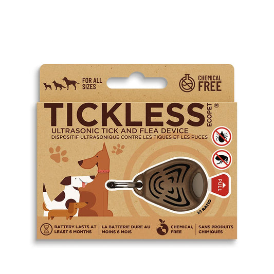 TicklessUSA EcoPet Brown TICKLESS® EcoPet - Chemical-free, ultrasonic tick and flea device in biodegradable cover sonicguard SonicGuard sonicguardusa SonicGuardUSA tick repeller ultrasonic Tickless TicklessUSA tick and flea repellent safe