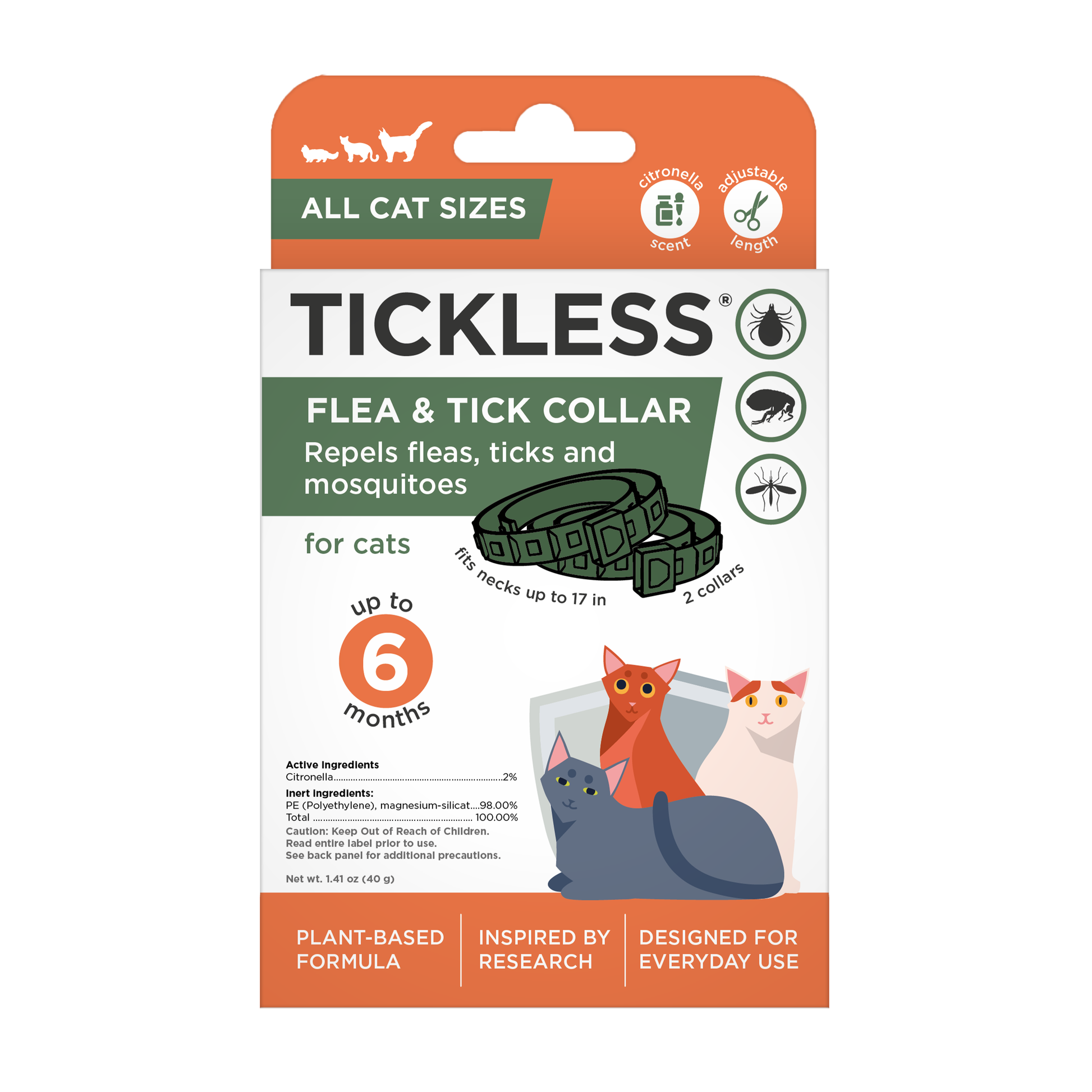 TicklessUSA flea and tic collar TICKLESS Flea and Tick Citronella collar for cats (2 pc) sonicguard SonicGuard sonicguardusa SonicGuardUSA tick repeller ultrasonic Tickless TicklessUSA tick and flea repellent safe