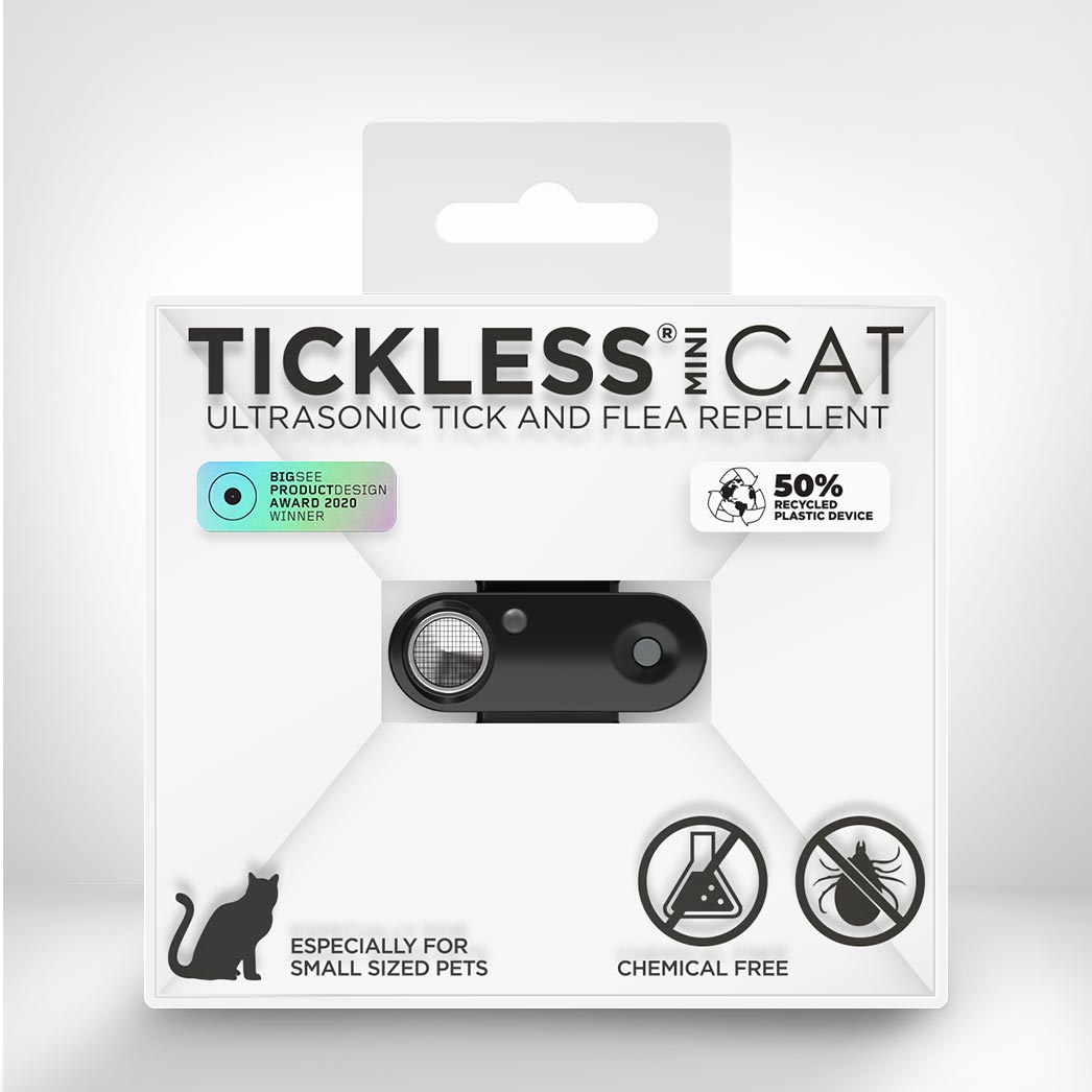 TicklessUSA Jet Black Tickless Mini Cat Chemical-Free Tick and Flea Repellent for Cats sonicguard SonicGuard sonicguardusa SonicGuardUSA tick repeller ultrasonic Tickless TicklessUSA tick and flea repellent safe