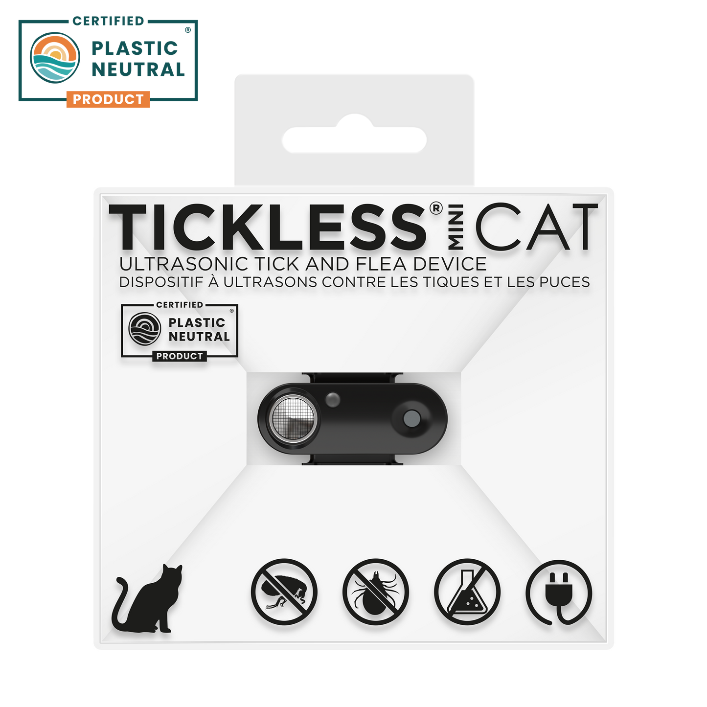 TicklessUSA Jet Black TICKLESS® Mini Cat - Chemical-free, ultrasonic tick and flea device for cats, rechargeable sonicguard SonicGuard sonicguardusa SonicGuardUSA tick repeller ultrasonic Tickless TicklessUSA tick and flea repellent safe