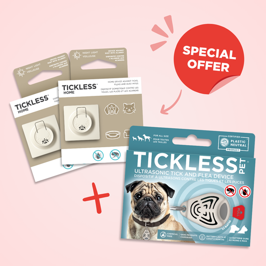 TicklessUSA ultrasonic tick and flea device beige Perfect Protection Trio - 2 Tickless Home + 1 Tickless Pet sonicguard SonicGuard sonicguardusa SonicGuardUSA tick repeller ultrasonic Tickless TicklessUSA tick and flea repellent safe