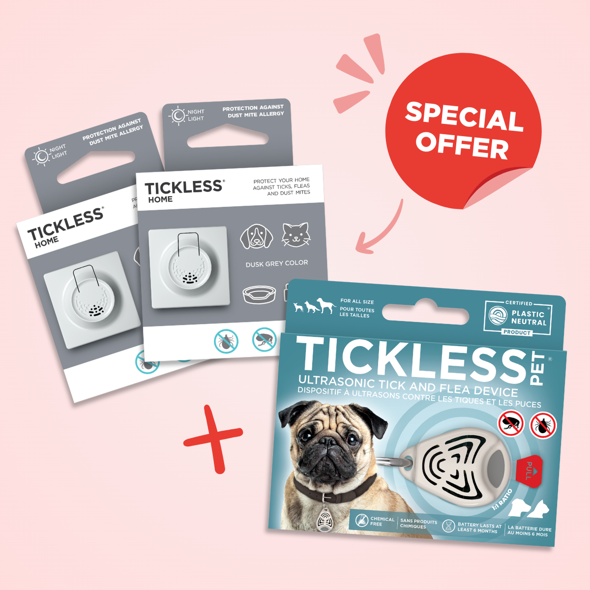 TicklessUSA ultrasonic tick and flea device grey-beige Perfect Protection Trio - 2 Tickless Home + 1 Tickless Pet sonicguard SonicGuard sonicguardusa SonicGuardUSA tick repeller ultrasonic Tickless TicklessUSA tick and flea repellent safe