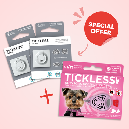TicklessUSA ultrasonic tick and flea device grey-pink Perfect Protection Trio - 2 Tickless Home + 1 Tickless Pet sonicguard SonicGuard sonicguardusa SonicGuardUSA tick repeller ultrasonic Tickless TicklessUSA tick and flea repellent safe