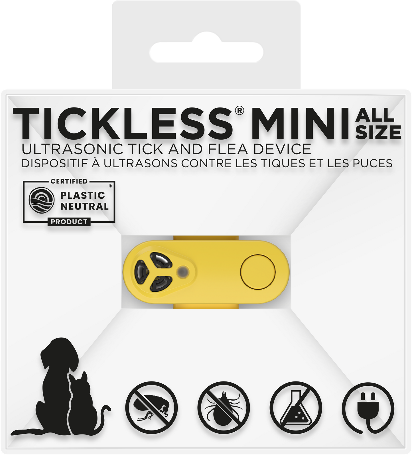 TicklessUSA ultrasonic tick and flea device Marigold Yellow TICKLESS® Mini Chemical-free tick and flea device, rechargeable sonicguard SonicGuard sonicguardusa SonicGuardUSA tick repeller ultrasonic Tickless TicklessUSA tick and flea repellent safe