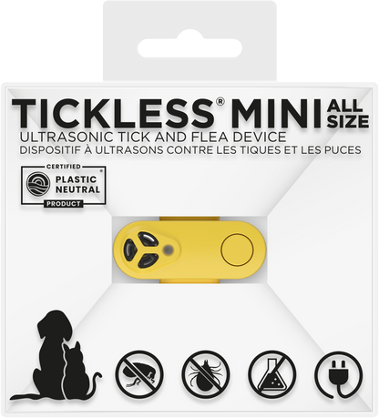 TicklessUSA ultrasonic tick and flea device Marigold Yellow TICKLESS® Mini Chemical-free tick and flea device, rechargeable sonicguard SonicGuard sonicguardusa SonicGuardUSA tick repeller ultrasonic Tickless TicklessUSA tick and flea repellent safe