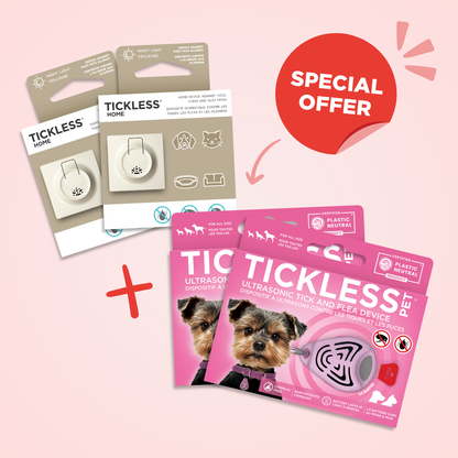 TicklessUSA ultrasonic tick and flea device pink Perfect Protection Offer - 2 Tickless Home + 2 Tickless Pet sonicguard SonicGuard sonicguardusa SonicGuardUSA tick repeller ultrasonic Tickless TicklessUSA tick and flea repellent safe